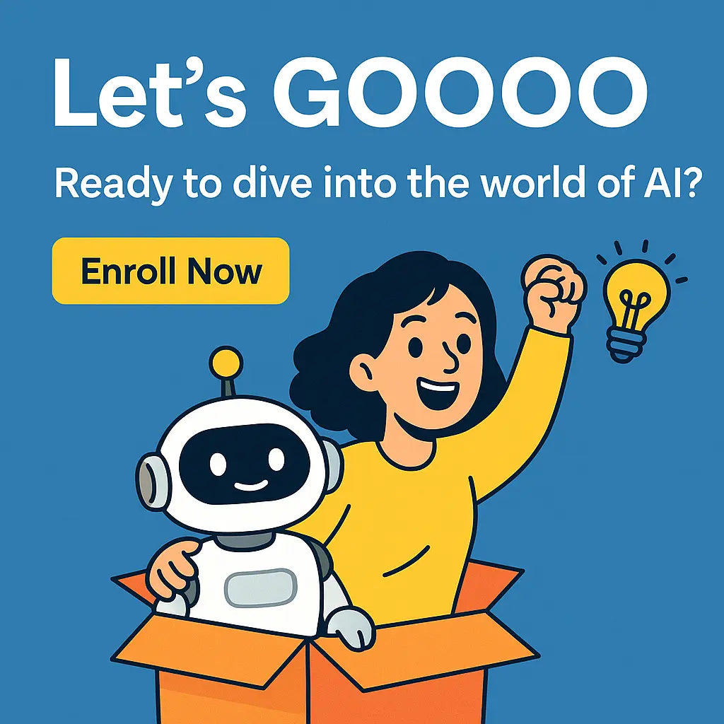 Illustration of a student exploring AI tools like ChatGPT and Midjourney in a vibrant Doodle Escape-themed environment.